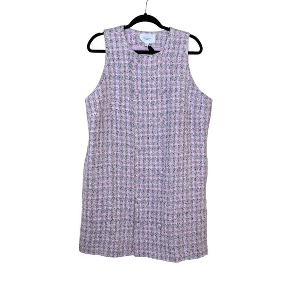 NWT Tuckernuck Pomander Place Bianca Dress Plus XXL Pink Peony Tweed - Picture 3 of 9